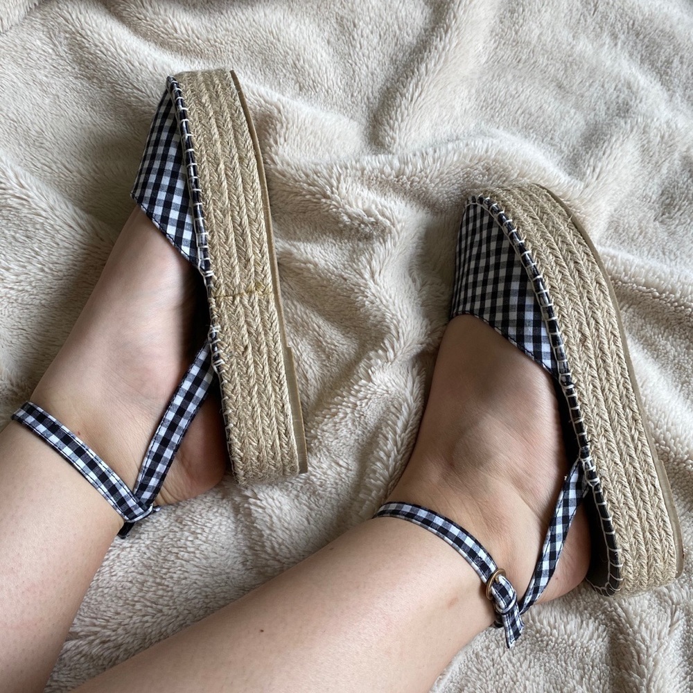 Adorable Gingham Platform Espadrilles - image 2